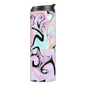 Fluid Art Cotton Candy Pink, Aquamarin, Schwarz un Thermosbecher (Nach links gedreht)