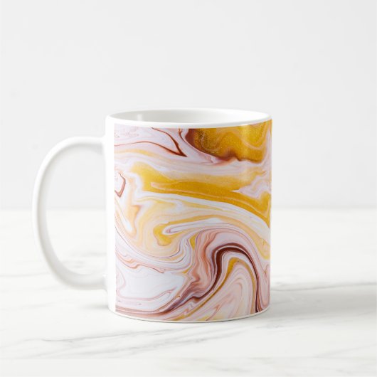 Fluid Art: irisierende abstrakte Textur. Kaffeetasse (Links)