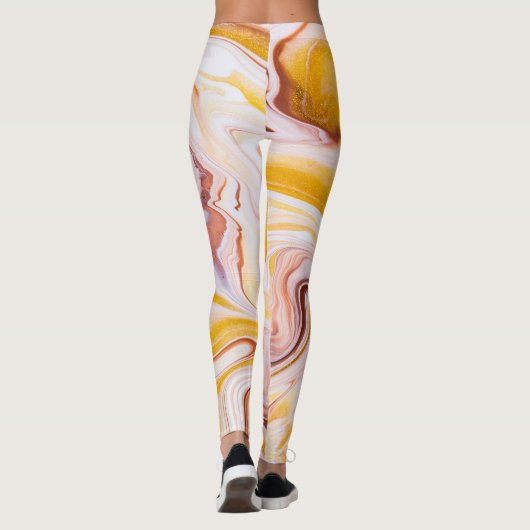 Fluid Art: irisierende abstrakte Textur. Leggings (Rückseite)