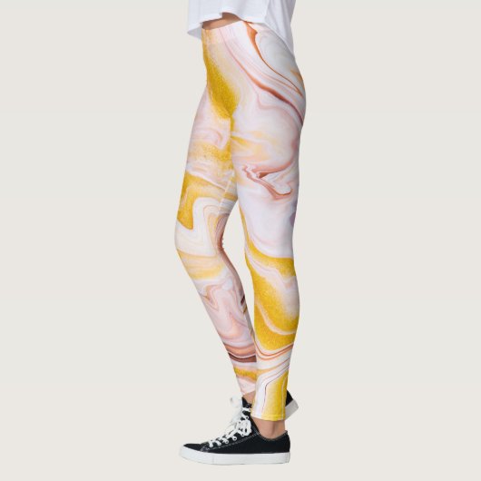 Fluid Art: irisierende abstrakte Textur. Leggings (Links)