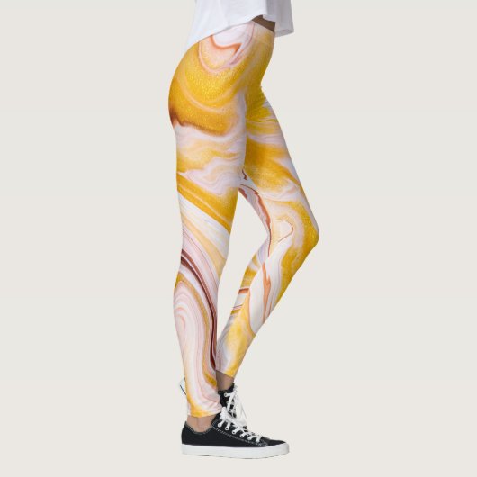 Fluid Art: irisierende abstrakte Textur. Leggings (Rechts)