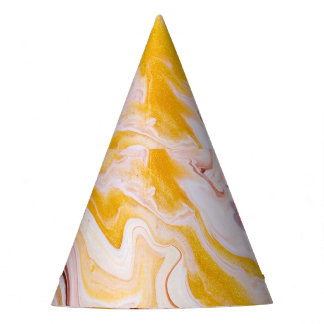 Fluid Art: irisierende abstrakte Textur. Partyhütchen