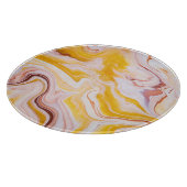 Fluid Art: irisierende abstrakte Textur. Schneidebrett (Ecke)