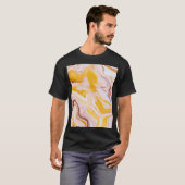 Fluid Art: irisierende abstrakte Textur. T-Shirt (Vorne ganz)