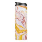 Fluid Art: irisierende abstrakte Textur. Thermosbecher (Nach rechts gedreht)