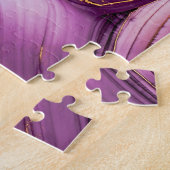 Fluid Art, lila goldmarmorierte Textur. Puzzle (Seite)