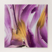 Fluid Art, lila goldmarmorierte Textur. Puzzle (Horizontal)