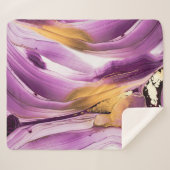 Fluid Art, lila goldmarmorierte Textur. Sherpadecke (Vorderseite (Horizontal))