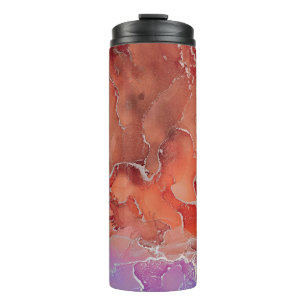 Fluid Art. Moderne, farbenfrohe Hintergrundmusik,  Thermosbecher