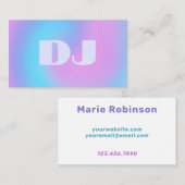 Fluid Art Pastel Lilac Light Blue Neon DJ Visitenkarte (Vorne/Hinten)