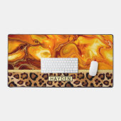 Fluid Art Pour Personalisiert Leopard Print Schreibtischunterlage (Tastatur & Maus)