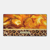 Fluid Art Pour Personalisiert Leopard Print Schreibtischunterlage (Vorderseite)