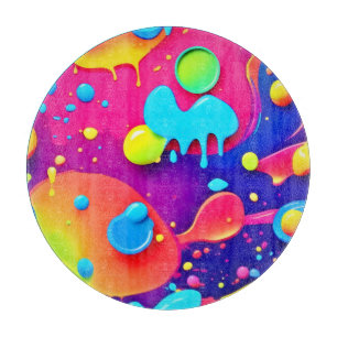 Fluid Color Chaos: Dynamisches digitales Kunstwerk Schneidebrett