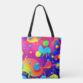 Fluid Color Chaos: Dynamisches digitales Kunstwerk Tasche (Rückseite)