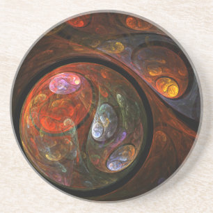 Fluid Connection Abstrakt Art Sandstone Untersetze Sandstein Untersetzer