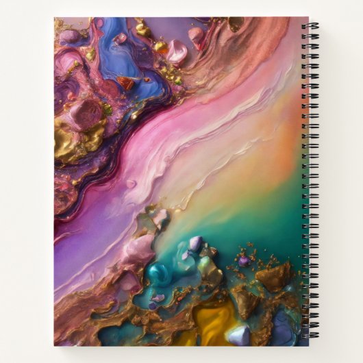 Fluid Gold Abstrakt Spiral Notebook - Notizblock (Rückseite)