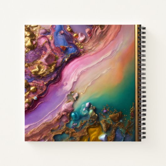 Fluid Gold Abstrakt Spiral Notebook - Notizblock (Rückseite)