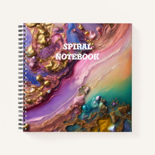 Fluid Gold Abstrakt Spiral Notebook - Notizblock (Vorderseite)