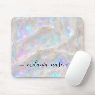 Fluid Gold Opal Edelsteinmarmormonogramm Mousepad