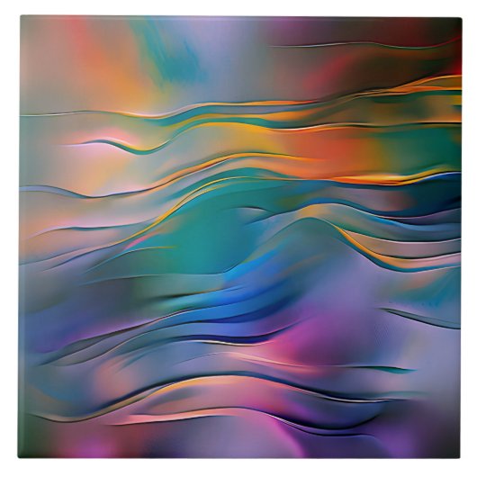 "Fluid Horizons" Zeitgenössische Abstrakte Kunst Fliese (Vorderseite)