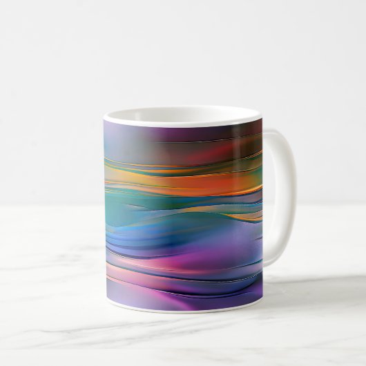 "Fluid Horizons" Zeitgenössische Abstrakte Kunst Kaffeetasse (VorderseiteRechts)