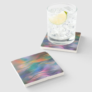 "Fluid Horizons" Zeitgenössische Abstrakte Kunst Steinuntersetzer