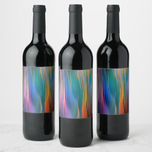 "Fluid Horizons" Zeitgenössische Abstrakte Kunst Weinetikett