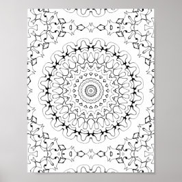 Fluid Ink Ripple Coloring Page Pattern Artwork Poster