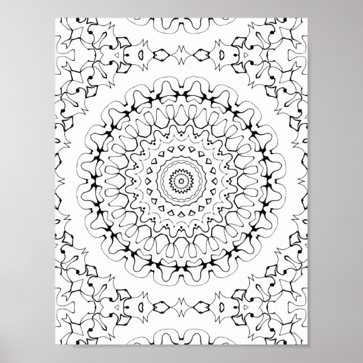 Fluid Ink Ripple Coloring Page Pattern Artwork Poster (Vorne)