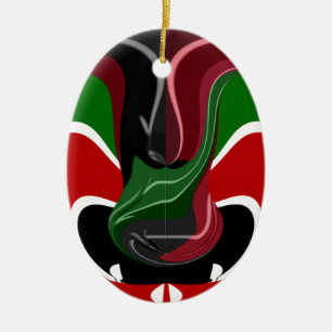 Fluid Kenya: Nationalflagge Textur Abstract Art Keramikornament