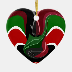 Fluid Kenya: Nationalflagge Textur Abstract Art Keramikornament