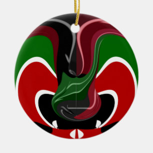 Fluid Kenya: Nationalflagge Textur Abstract Art Keramikornament