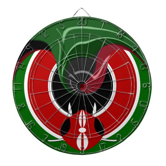 Fluid Kenyan Flag: Ein modernes Design Dartscheibe (vorne)