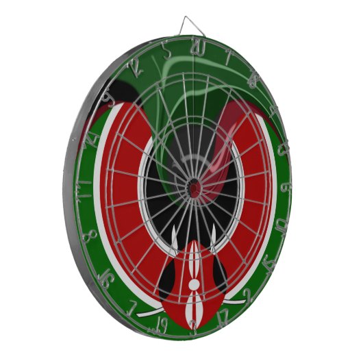Fluid Kenyan Flag: Ein modernes Design Dartscheibe (Vorderseite Links)