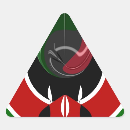 Fluid Kenyan Flag: Ein modernes Design Dreieckiger Aufkleber (Vorderseite)