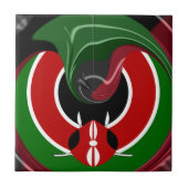Fluid Kenyan Flag: Ein modernes Design Fliese (Vorderseite)