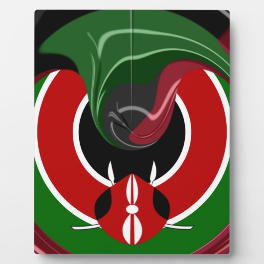 Fluid Kenyan Flag: Ein modernes Design Fotoplatte (Vorderseite)