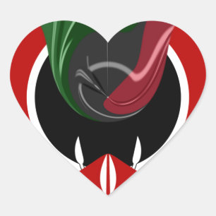 Fluid Kenyan Flag: Ein modernes Design Herz-Aufkleber
