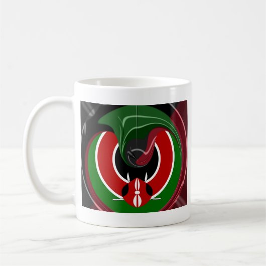 Fluid Kenyan Flag: Ein modernes Design Kaffeetasse (Links)