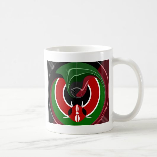 Fluid Kenyan Flag: Ein modernes Design Kaffeetasse (Rechts)
