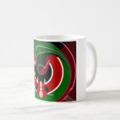 Fluid Kenyan Flag: Ein modernes Design Kaffeetasse (VorderseiteRechts)