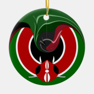 Fluid Kenyan Flag: Ein modernes Design Keramikornament