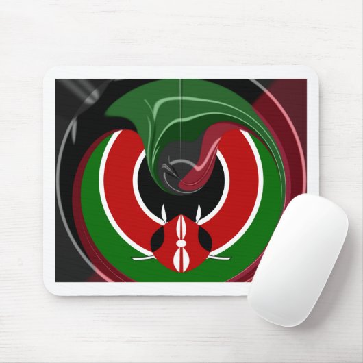 Fluid Kenyan Flag: Ein modernes Design Mousepad (Mit Mouse)