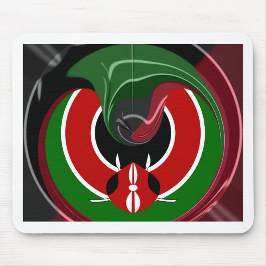 Fluid Kenyan Flag: Ein modernes Design Mousepad (Vorne)