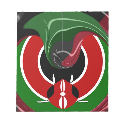 Fluid Kenyan Flag: Ein modernes Design Notizblock (Vorderseite)
