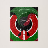 Fluid Kenyan Flag: Ein modernes Design Puzzle (Vertikal)