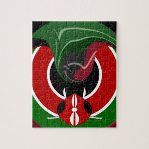 Fluid Kenyan Flag: Ein modernes Design Puzzle