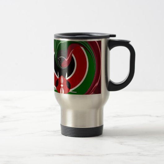 Fluid Kenyan Flag: Ein modernes Design Reisebecher (Rechts)