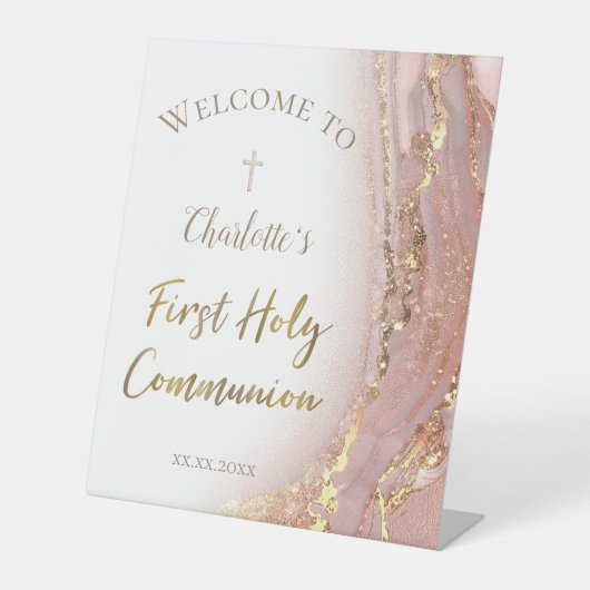 fluid marble | First Communion Sockelschild (Vorderseite)