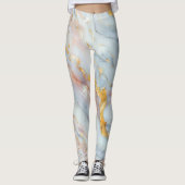 Fluid Marble Pattern with Peach, Gray and Gold   Leggings (Vorderseite)